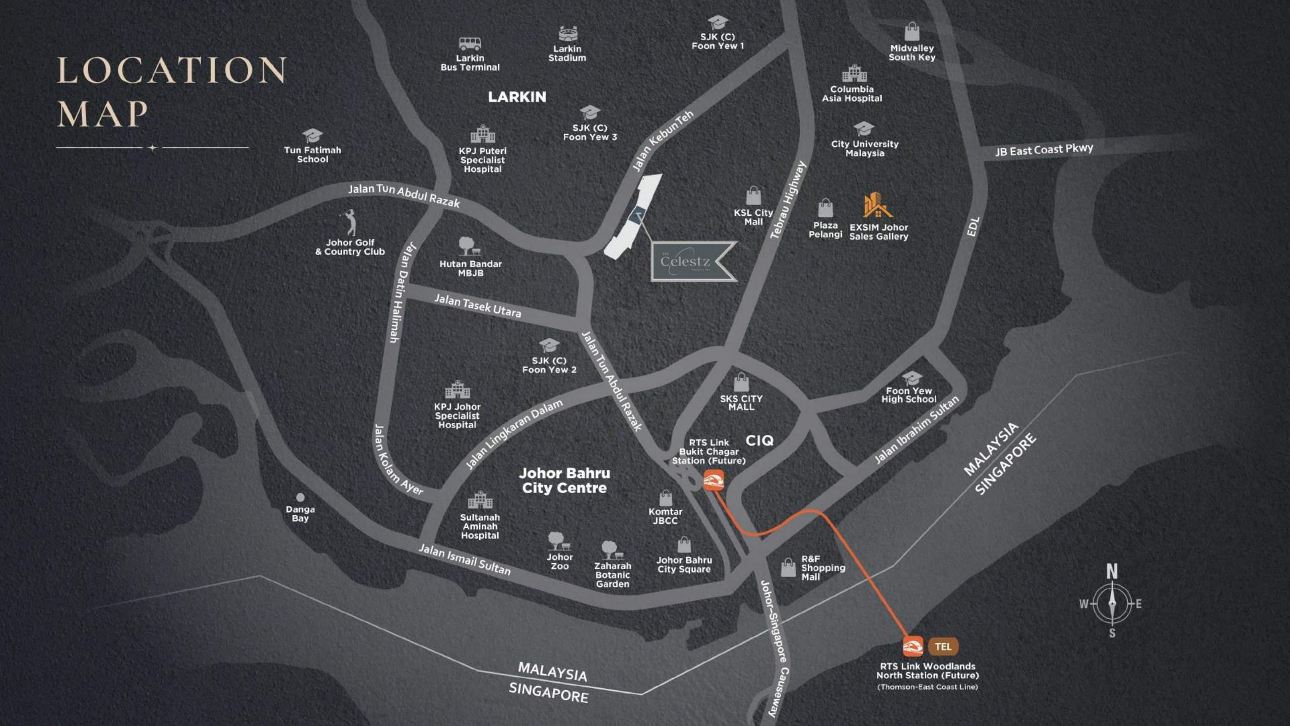 The Celestz location map