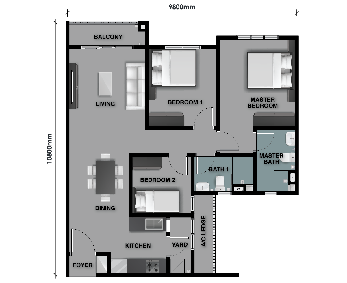Type C1 floor plan
